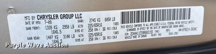 image for item EG7974 2009 Dodge Grand Caravan van