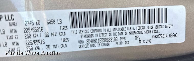 image for item EG7974 2009 Dodge Grand Caravan van