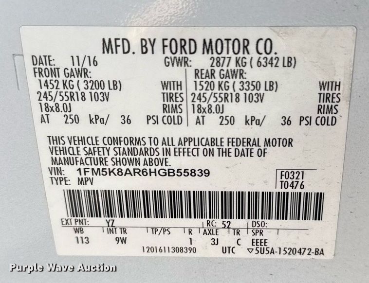 image for item EG7978 2017 Ford Explorer Police Interceptor SUV