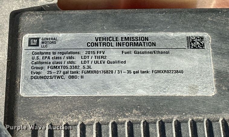 image for item EJ5289 2015 Chevrolet Tahoe Police SUV