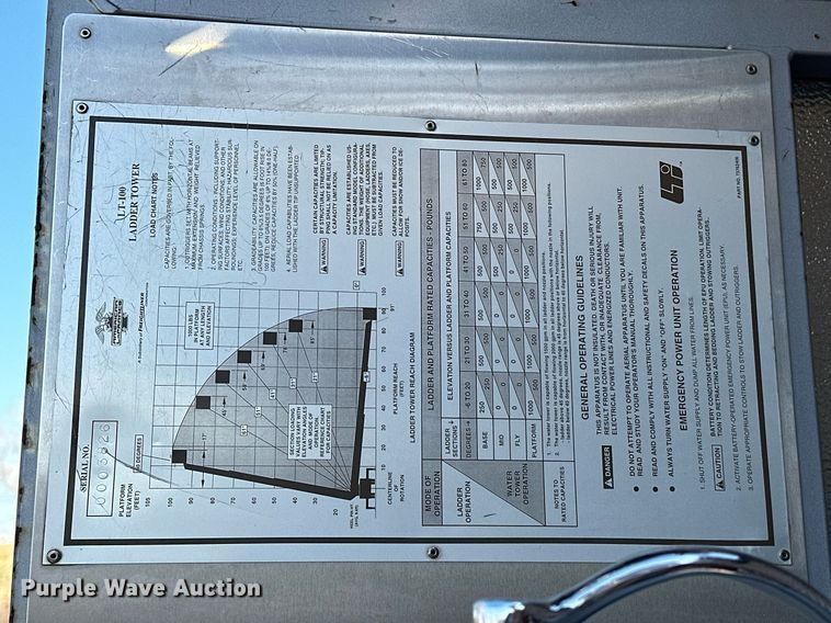 image for item EJ5335 2001 American LaFrance Eagle aerial platform fire truck