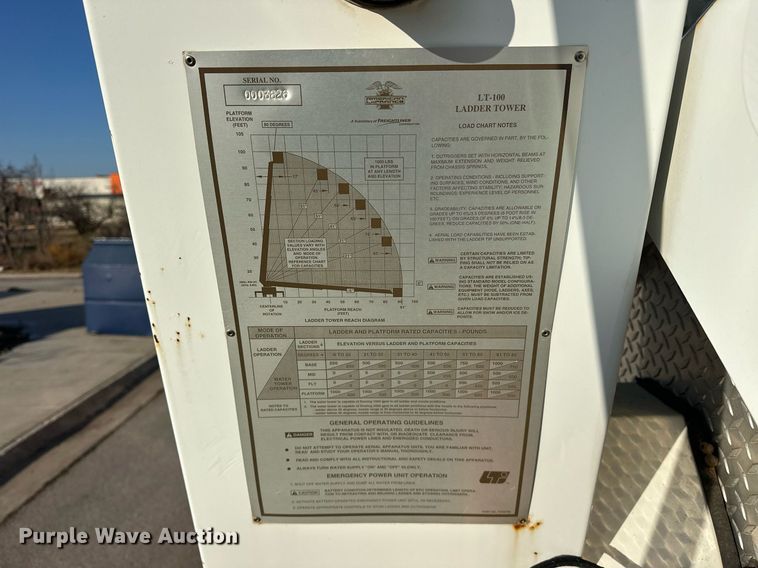 image for item EJ5335 2001 American LaFrance Eagle aerial platform fire truck