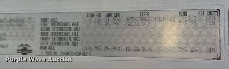 image for item EJ5335 2001 American LaFrance Eagle aerial platform fire truck