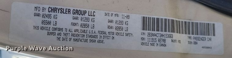 image for item EJ8166 2010 Dodge Charger 