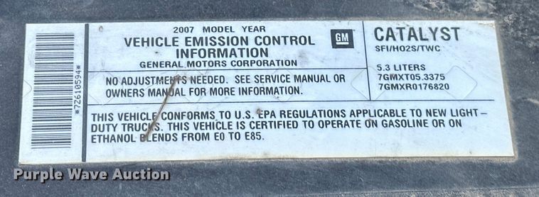 image for item EJ8875 2007 Chevrolet  Silverado 1500 Ext. Cab pickup truck