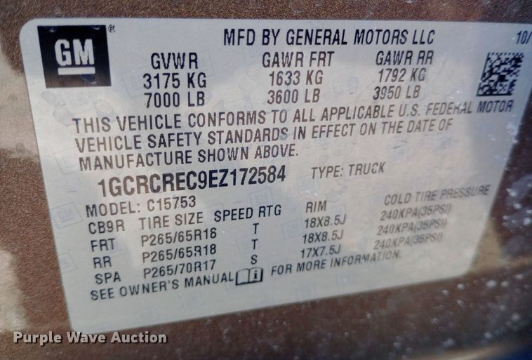 image for item EO0514 2014 Chevrolet  Silverado 1500 Double Cab pickup truck