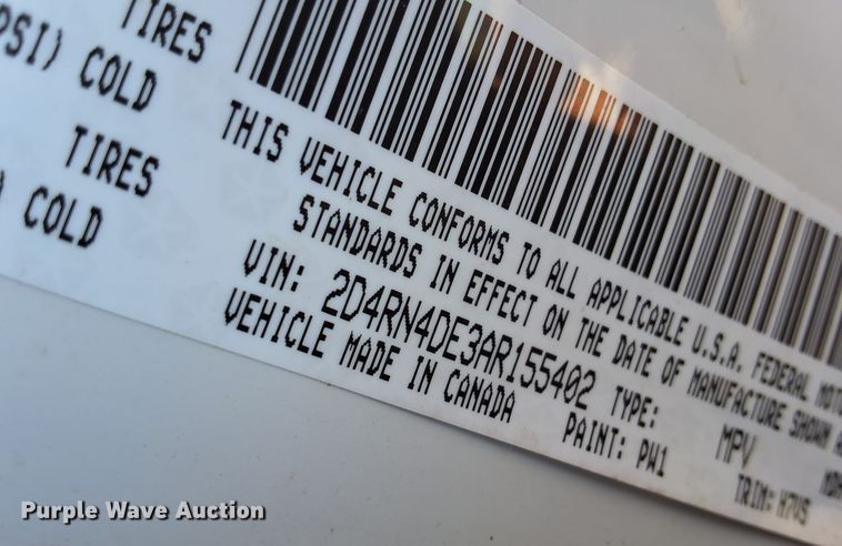 image for item EO0518 2010 Dodge Grand Caravan SE handicap accessible van