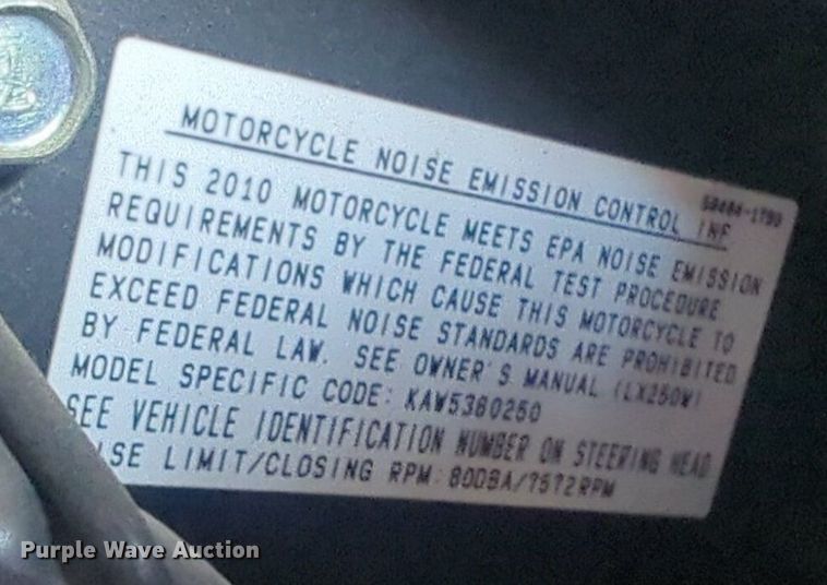 image for item EQ2129 2010 Kawasaki KLX250SF motorcycle