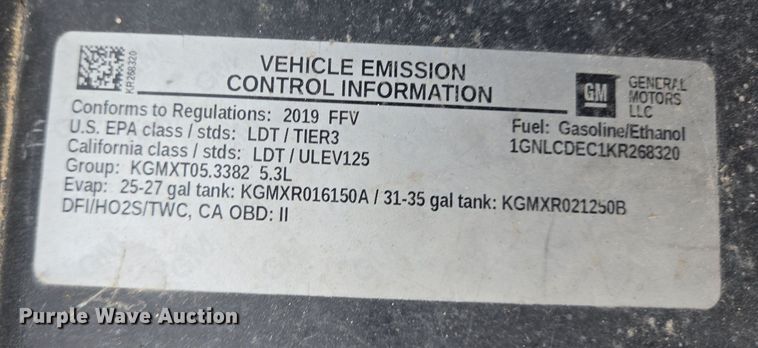 image for item EQ2557 2019 Chevrolet Tahoe Police SUV