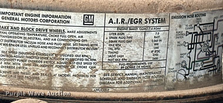 image for item ER1036 1986 Chevrolet C70 truck cab and chassis