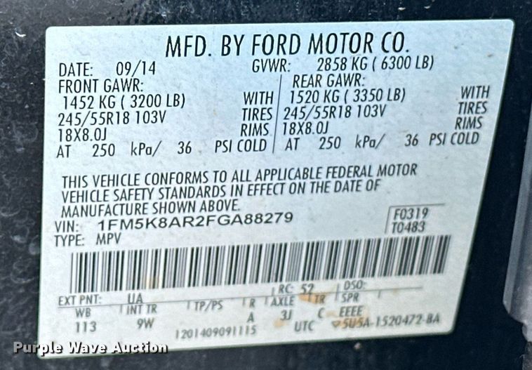 image for item ER4846 2015 Ford Explorer Police Interceptor SUV