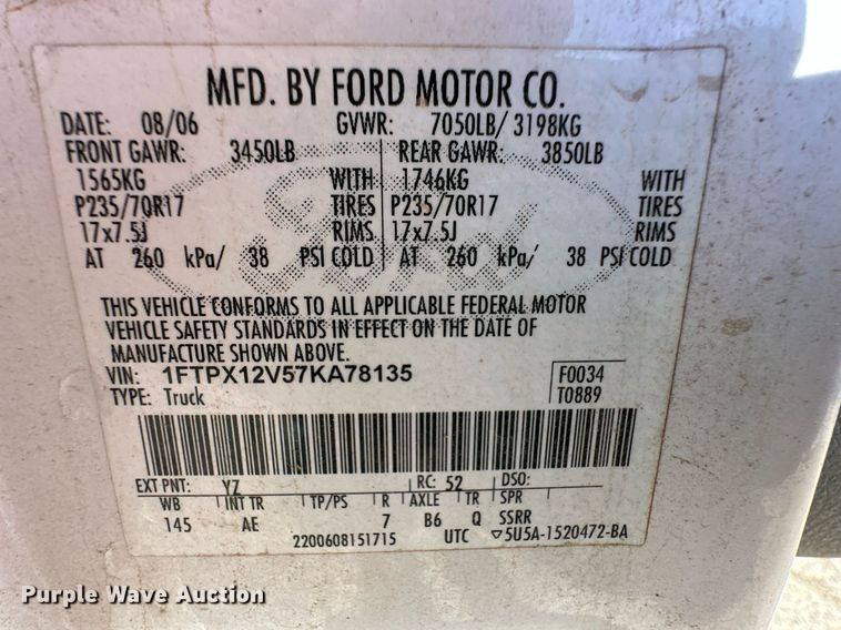 image for item ER8632 2007 Ford F150 SuperCab pickup truck