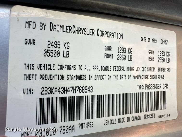 image for item ER8657 2007 Dodge Charger 