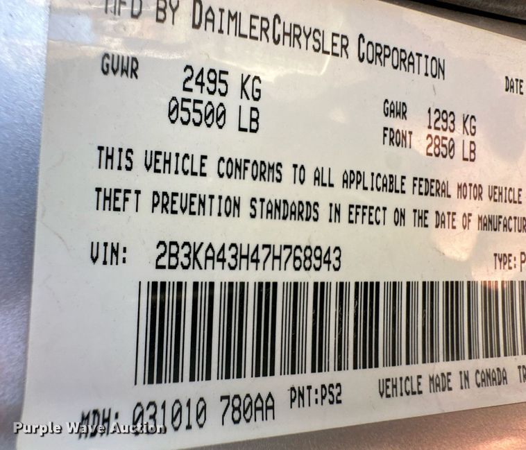 image for item ER8657 2007 Dodge Charger 