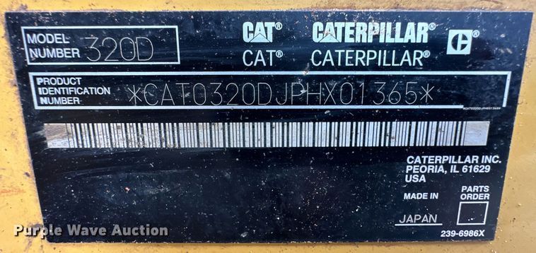 image for item ER8685 2007 Caterpillar 320D L excavator