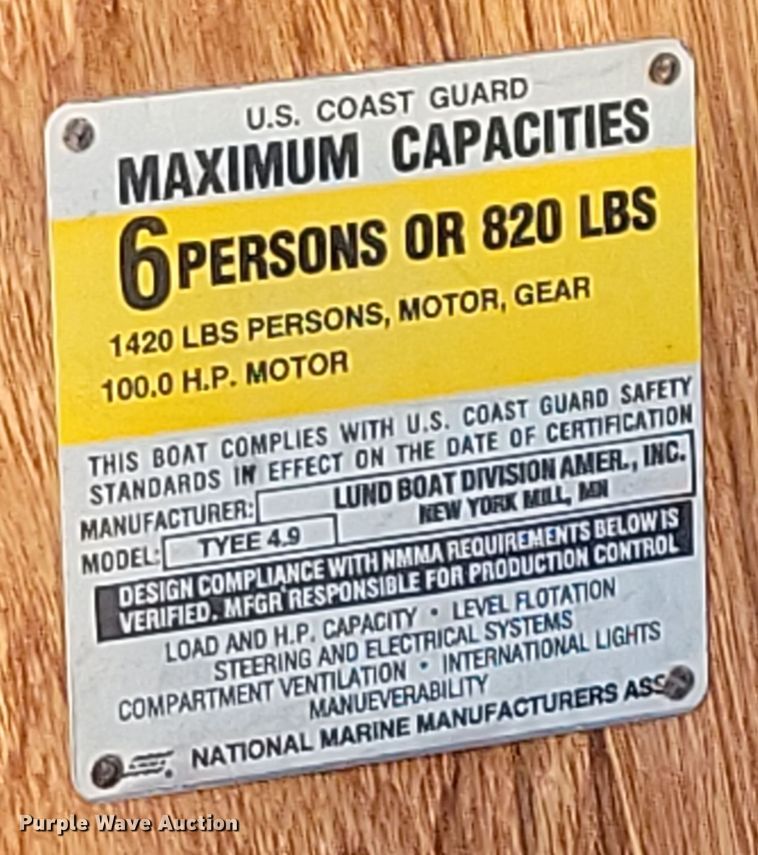 image for item NB9766 1988 Lund boat