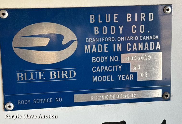 image for item NN9526 2002 Chevrolet Express G3500 school bus