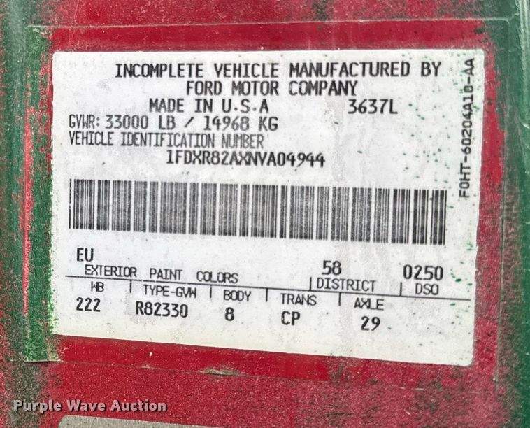 image for item DH9248 1992 Ford LN8000 tank truck