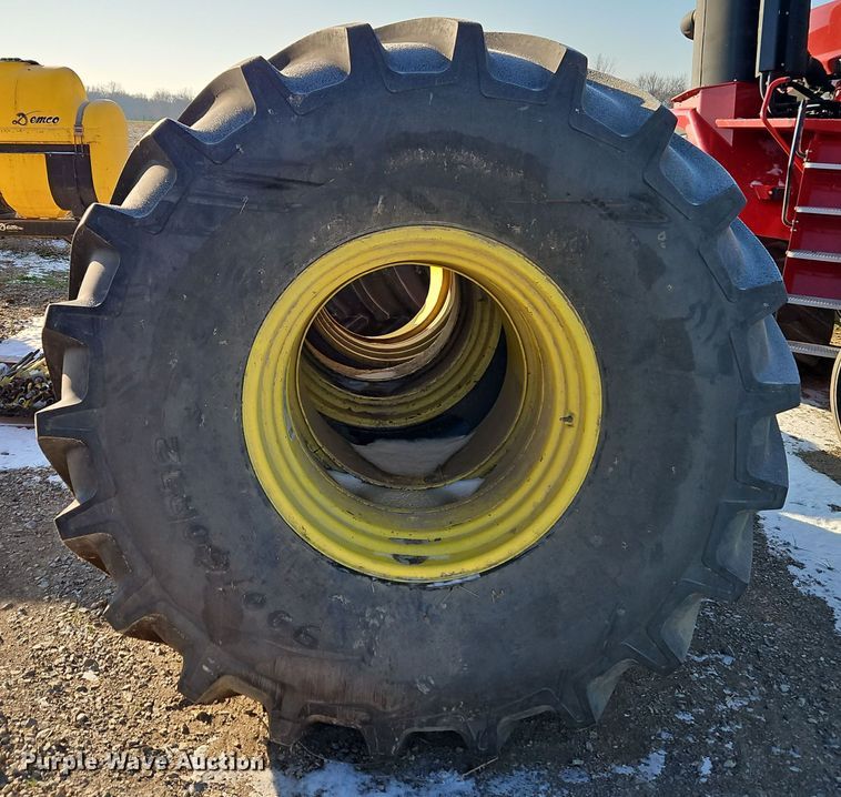 image for item DT7590 (4) Goodyear Optitrac DT830 900/60R32 dual tires and wheels