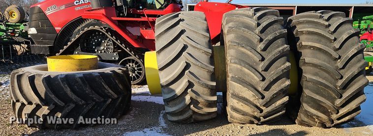 image for item DT7590 (4) Goodyear Optitrac DT830 900/60R32 dual tires and wheels