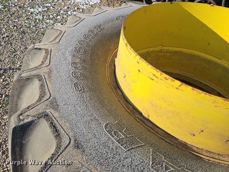 image for item DT7590 (4) Goodyear Optitrac DT830 900/60R32 dual tires and wheels