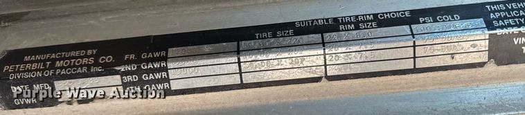 image for item DW2476 1989 Peterbilt 377 truck cab and chassis