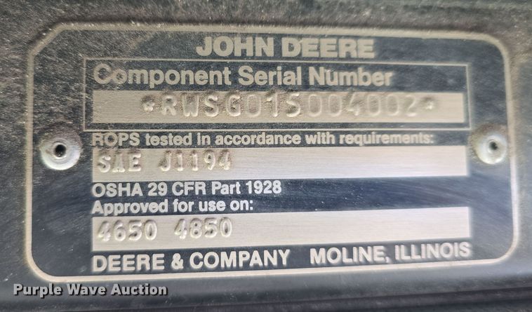 image for item DW3062 1983 John Deere 4850 MFWD tractor