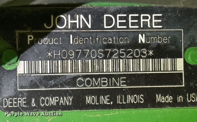 image for item DX3951 2008 John Deere 9770 STS combine