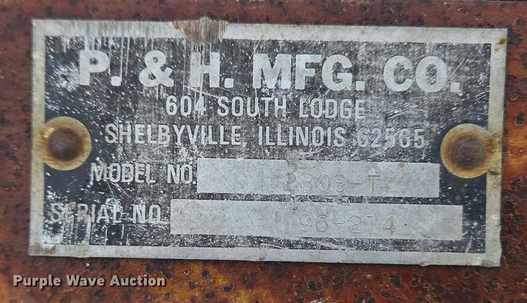 image for item EC3965 P&H MFG 2802-T nurse tank trailer