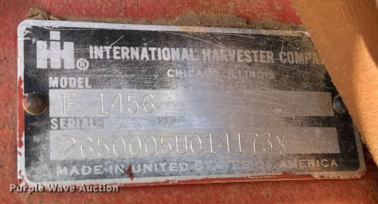 image for item EJ3435 1971 International F 1456 tractor