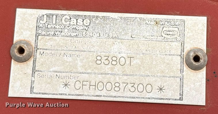 image for item EJ3454 Case IH 8380T swather / windrower