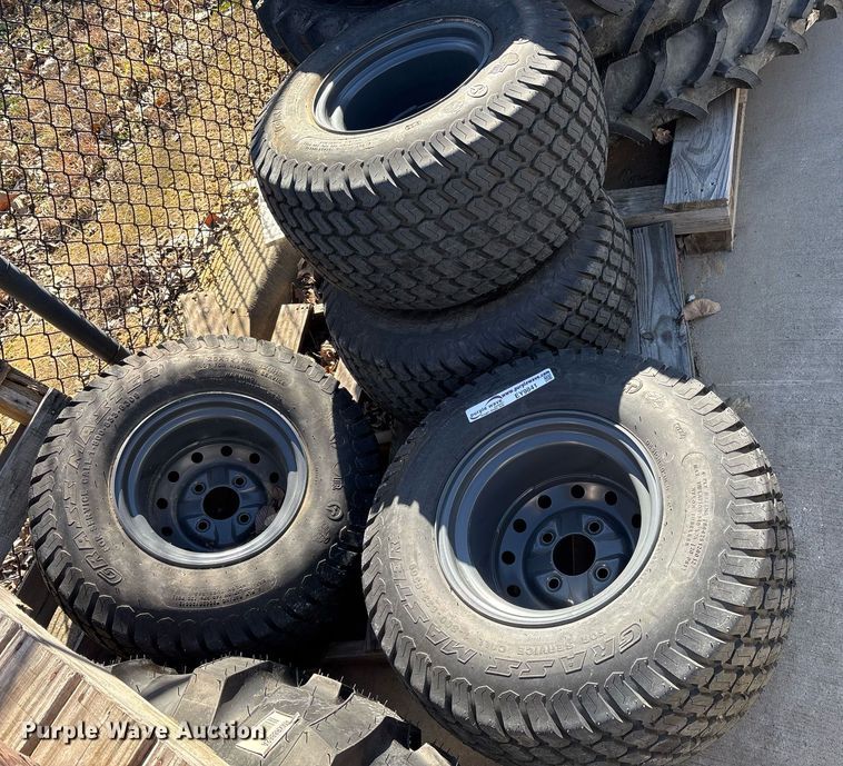 image for item EY9841 (4) Grass Master 25x12.00-12 NHS turf tires and wheels