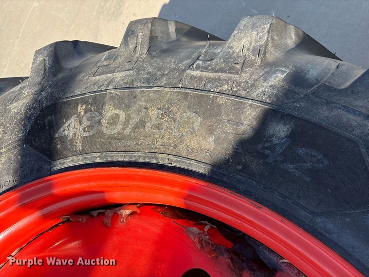 image for item EY9854 (2) Michelin 480/80R42 tractor tires and wheels