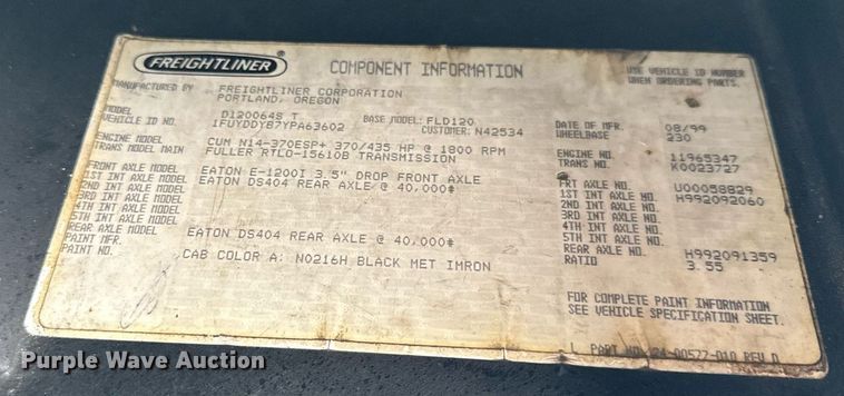 image for item OG9754 2000 Freightliner FLD120 fertilizer delivery truck