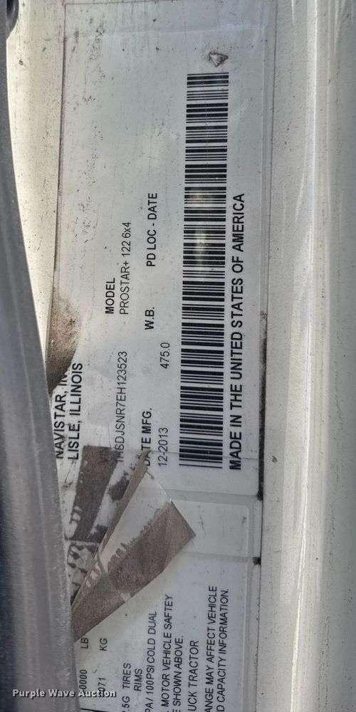 image for item DH9778 2014 International ProStar Plus 122 semi truck