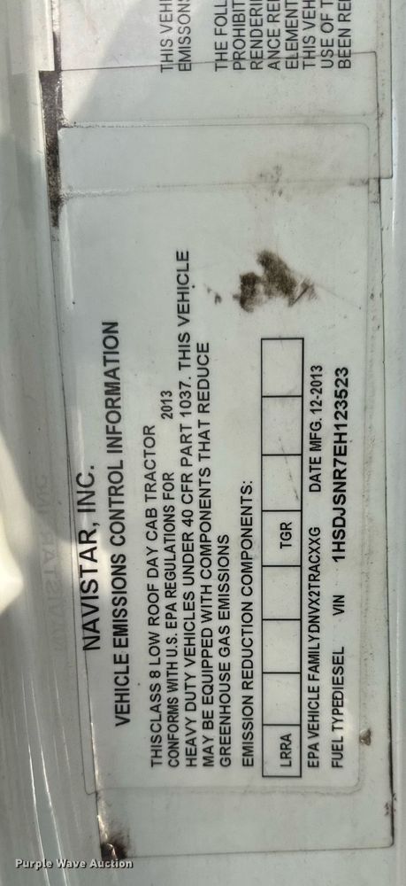 image for item DH9778 2014 International ProStar Plus 122 semi truck