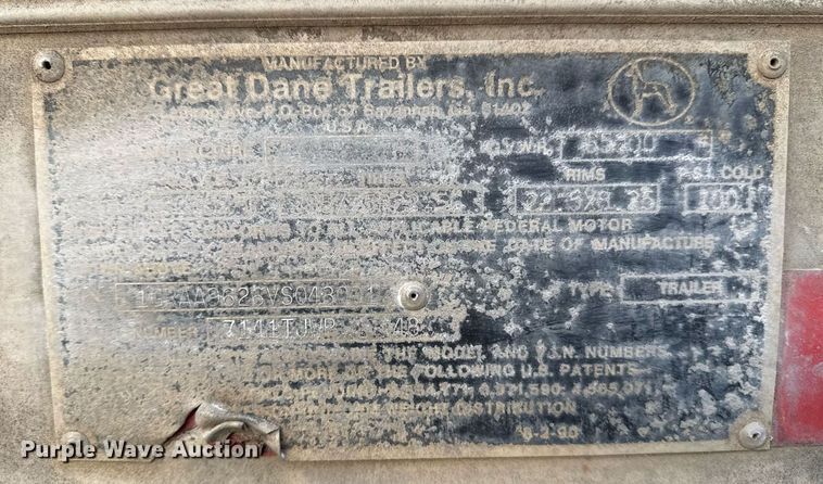 image for item DM5518 1997 Great Dane Trailers 7141TJWP 48 dry van trailer