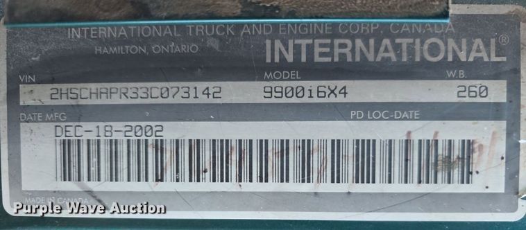 image for item DO7743 2003 International Eagle 9900i semi truck