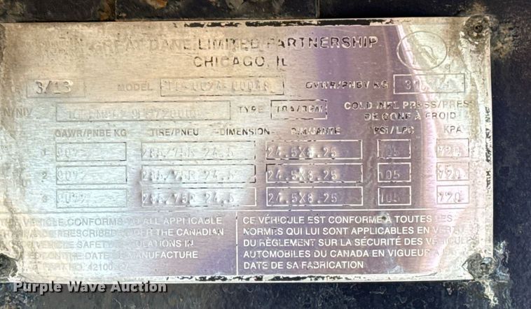 image for item EG2474 2014 Great Dane flatbed trailer