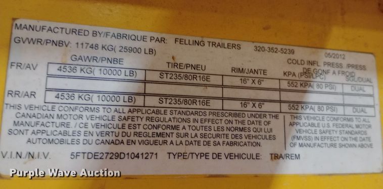 image for item EO0507 2013 Felling FT-20-2 equipment trailer