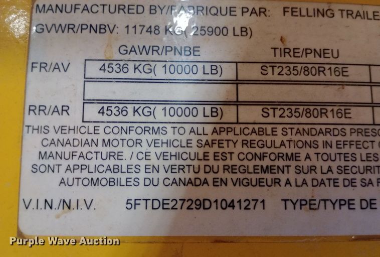 image for item EO0507 2013 Felling FT-20-2 equipment trailer