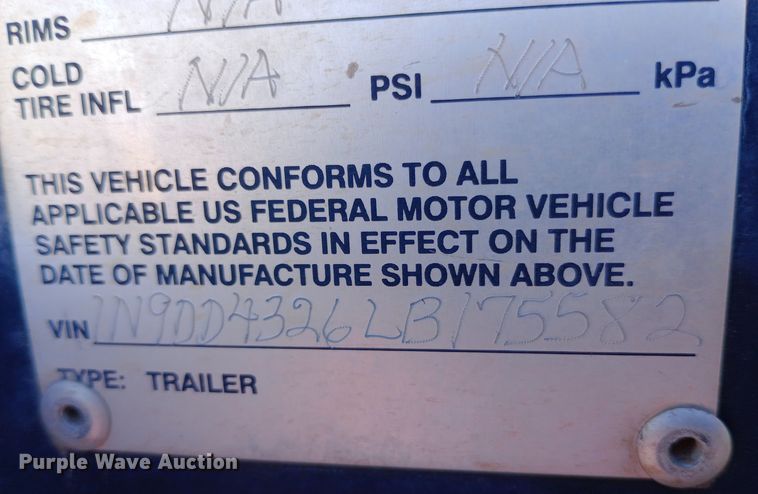 image for item EO0510 2020 Neville Built drop deck equipment trailer