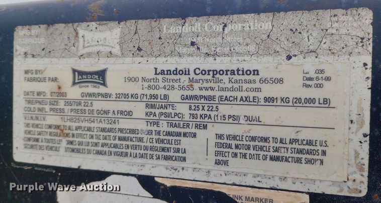 image for item EO0538 2004 Landoll 825F lowboy equipment trailer