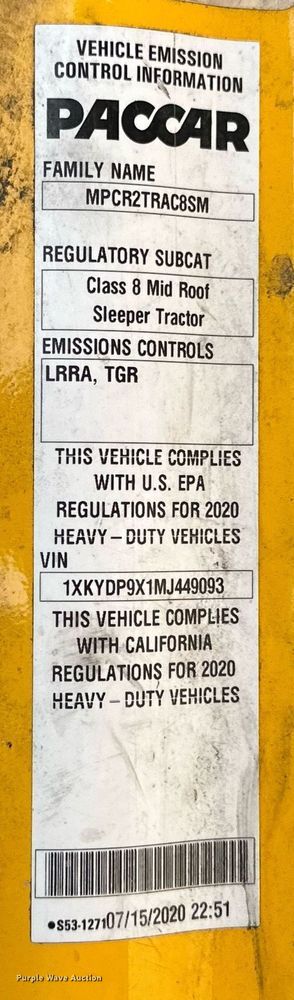 image for item ER4858 2021 Kenworth T680 semi truck