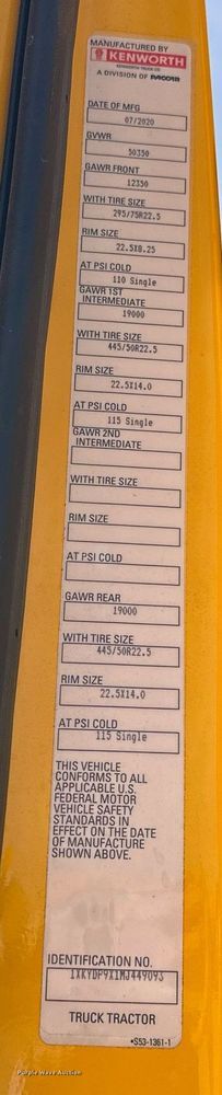 image for item ER4858 2021 Kenworth T680 semi truck