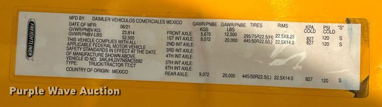 image for item ER4859 2022 Freightliner Cascadia 126 semi truck