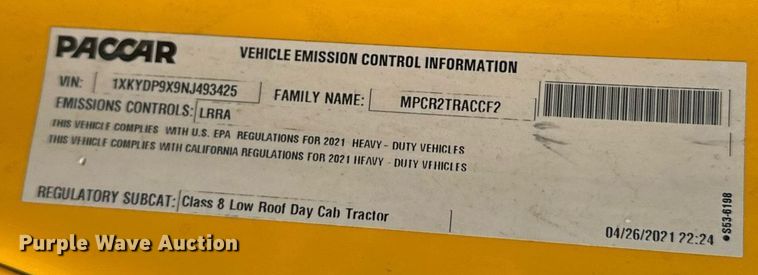 image for item ER4865 2022 Kenworth T680 semi truck