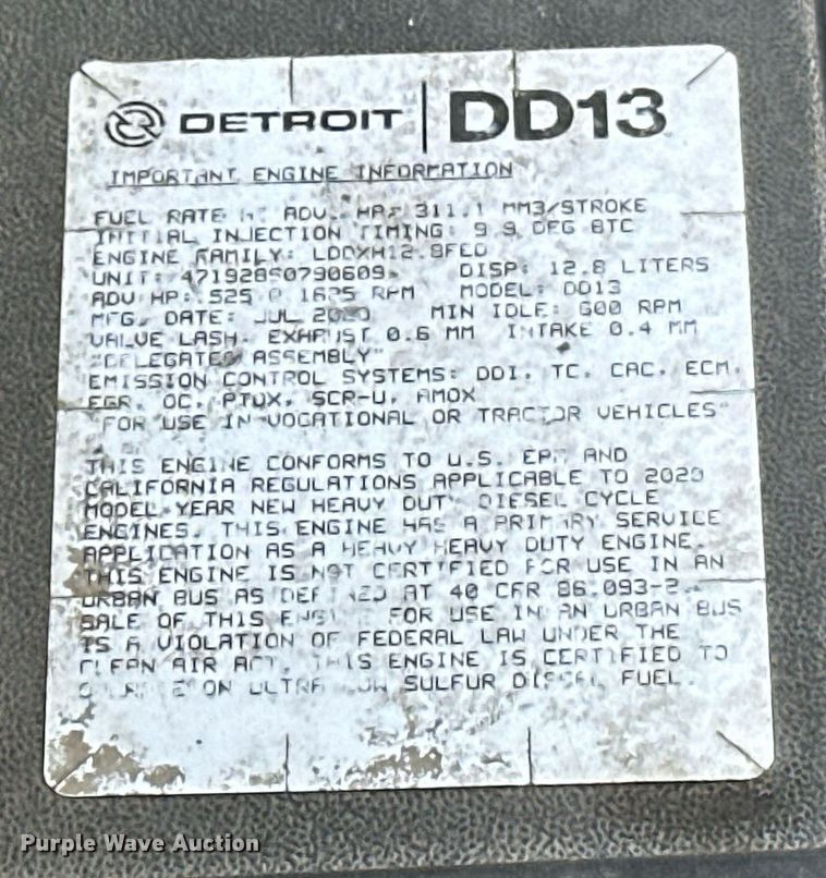 image for item ER4867 2021 Freightliner Cascadia 126 semi truck