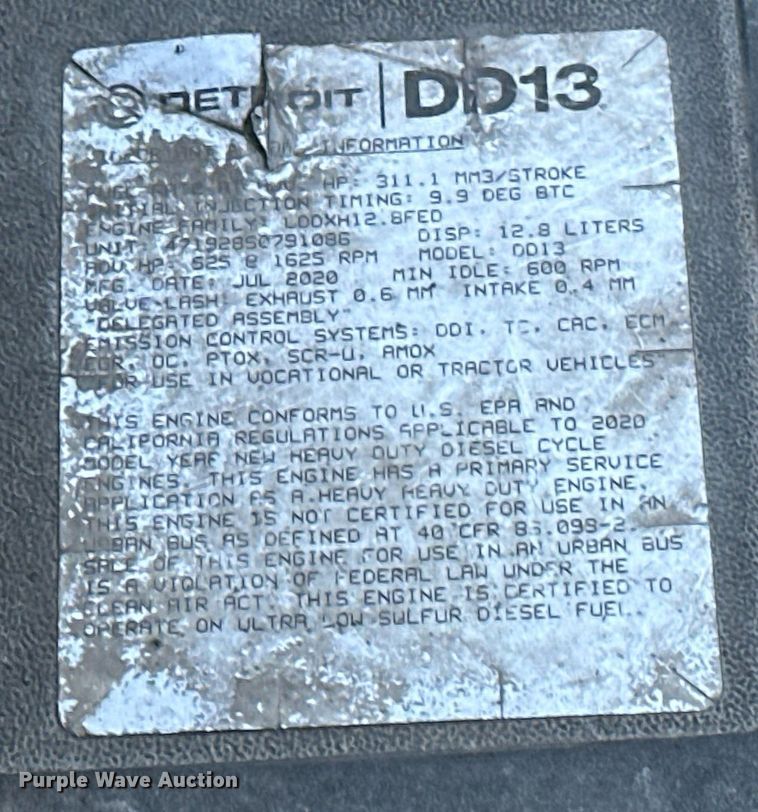 image for item ER4868 2021 Freightliner Cascadia 126 semi truck