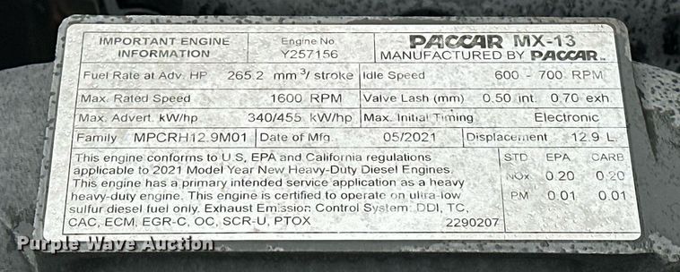 image for item ER4869 2022 Kenworth T680 semi truck